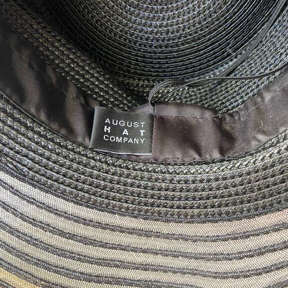 Autumn Hat Ladies Church Sun Funeral Wide Brim Feathers Mesh  Straw Adjustable - Picture 6 of 7